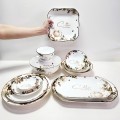 Bộ 20 chén tô dĩa sứ họa tiết Cotton sang trọng