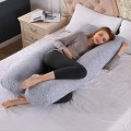 Gối bà bầu chữ U nâng bụng, giảm đau, thiết kế đa năng, Màu hồng