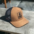 Mũ lưỡi trai phối lưới da lộn chữ S thể thao unisex cá tính, Màu xanh đen