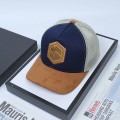 Mũ lưỡi trai phối lưới da lộn chữ S thể thao unisex cá tính, Màu xanh đen