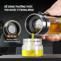 Bình pha trà thuỷ tinh 2 lớp chịu nhiệt lõi lọc inox tiện lợi 