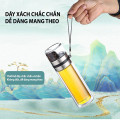 Bình pha trà thuỷ tinh 2 lớp chịu nhiệt lõi lọc inox tiện lợi 