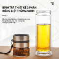 Bình pha trà thuỷ tinh 2 lớp chịu nhiệt lõi lọc inox tiện lợi 