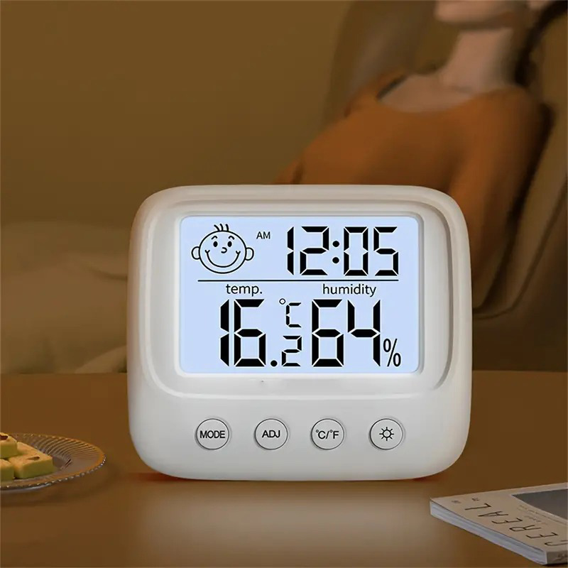 Nhiệt kế điện tử Bamboo Life đo độ ẩm phòng ngủ thông minh có đèn nhỏ gọn