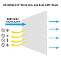 Lưới chống muỗi, ngăn côn trùng bay vào nhà có kèm Velcro tiện lợi, 100 x 120cm