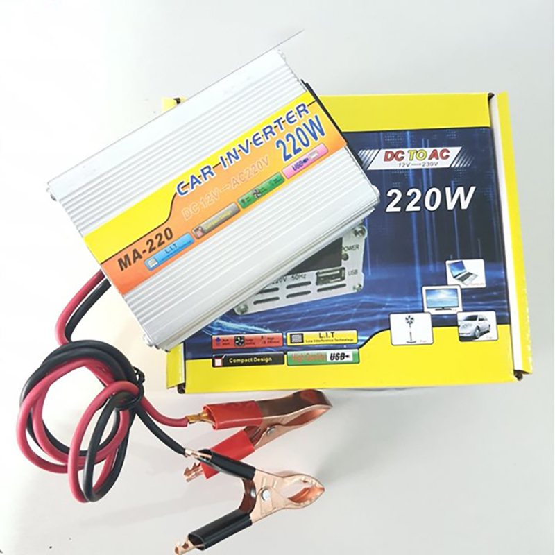 Bộ biến tần 12V sang 220V 220W tích hợp cổng USB 5V
