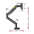 Giá đỡ màn hình máy tính xoay 360 độ tiện dụng, F80 đen 17" - 30"