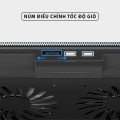 Đế tản nhiệt làm mát nhanh cho máy tính, laptop có 4 mức điều chỉnh độ cao, Màu đen