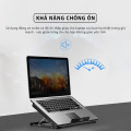 Đế tản nhiệt làm mát nhanh cho máy tính, laptop có 4 mức điều chỉnh độ cao, Màu đen