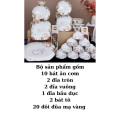 Bộ bát tô chén đĩa hoạ tiết hoa hải đường sang trọng tráng men cao cấp 