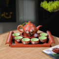 Bộ ấm chén từ sa hoạ tiết hoa đào Bát Tràng 