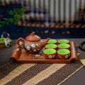 Bộ ấm chén từ sa hoạ tiết hoa đào Bát Tràng 