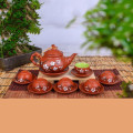 Bộ ấm chén từ sa hoạ tiết hoa đào Bát Tràng 