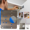 Miếng thép vuông sửa bản lề tủ, cửa gỗ tiện lợi tặng kèm bộ ốc vít, 1 miếng thép không bản lề