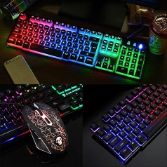 Combo bàn phím và chuột gaming T6 LED 7 màu