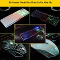 Combo bàn phím và chuột gaming T6 LED 7 màu, Màu đen