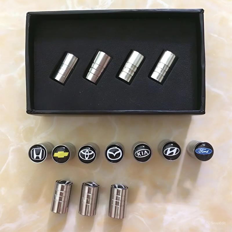 Bộ 4 nắp chụp van xe ô tô logo các hãng cao cấp