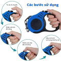 Dây xích thú cưng tự động kéo dài dây 3m tiện dụng, Màu xanh lam