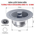 Bộ lọc rác bồn rửa bát inox 304 bảo vệ đường ống, ngăn mùi, Bản lưới tràn viền
