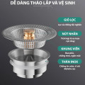 Bộ lọc rác bồn rửa bát inox 304 bảo vệ đường ống, ngăn mùi, Bản lưới tràn viền