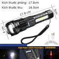 Đèn pin siêu sáng chiếu xa 500m có zoom kèm dây sạc tiện lợi
