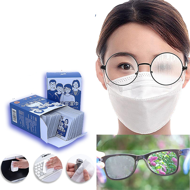 Set 100 miếng giấy lau kính chống bám hơi nước, bụi bẩn, vân tay