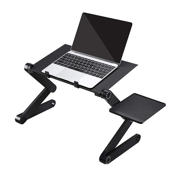Bàn để laptop gấp gọn có quạt tản nhiệt và bàn kê chuột tiện lợi
