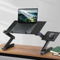Bàn để laptop gấp gọn có quạt tản nhiệt và bàn kê chuột tiện lợi