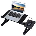 Bàn để laptop gấp gọn có quạt tản nhiệt và bàn kê chuột tiện lợi