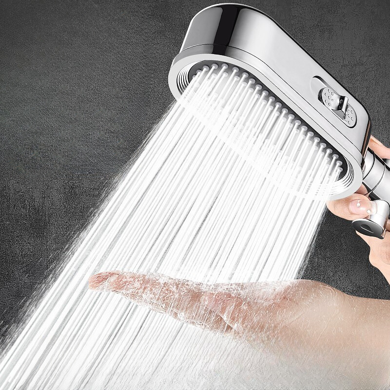 Đầu vòi hoa sen kèm 3 lọc tăng áp suất 3 chế độ chảy, đầu xả lớn