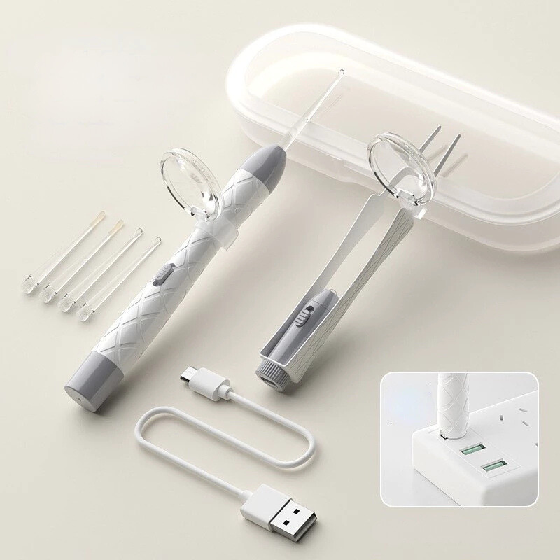 Bộ lấy ráy tai cho bé có đèn phát sáng, chất liệu an toàn