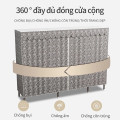 Tủ đựng quần áo vải chống ẩm mốc, cong vênh siêu bền, Màu xanh gấu - Loại 3 buồng ( 165*45*170cm )