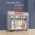 Tủ đựng quần áo vải chống ẩm mốc, cong vênh siêu bền, Màu xanh gấu - Loại 3 buồng ( 165*45*170cm )