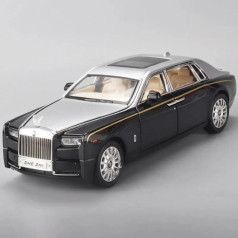 Mô hình xe ô tô Rolls Royce Phantom VIII tỷ lệ 1:24 bằng kim loại, Màu đen và bạc