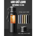 Bình giữ nhiệt NIUMI 48h hiển thị nhiệt độ và nắp có tay cầm tiện lợi, 800ml