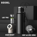 Bình giữ nhiệt NIUMI 48h hiển thị nhiệt độ và nắp có tay cầm tiện lợi, 800ml