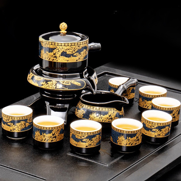 Bộ ấm chén trà cối xay tử sa cao cấp, sang trọng