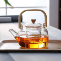 Set ấm pha trà chịu nhiệt tốt tay cầm gỗ có thể đun trên bếp