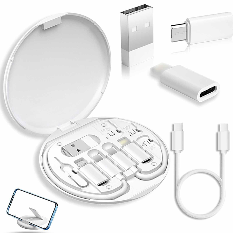 Hộp đựng cáp sạc nhanh đa năng có khe cắm thẻ sim