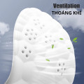Combo 2 đế lót giày thể thao 4D siêu mềm thoáng khí giúp giảm đau và co giãn, Size 39/40 - Mặt đen - Đệm trắng