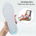 Combo 2 đế lót giày thể thao 4D siêu mềm thoáng khí giúp giảm đau và co giãn, Size 39/40 - Mặt đen - Đệm trắng