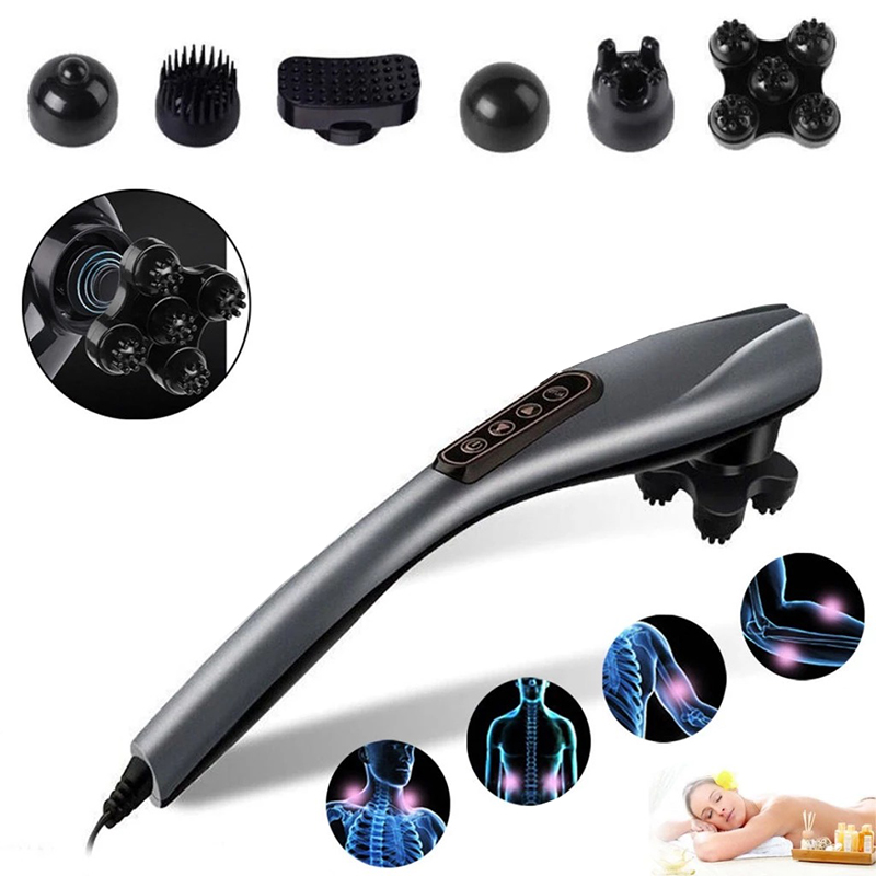 Máy massage cầm tay không dây kèm 6 đầu giảm đau nhức, mệt mỏi