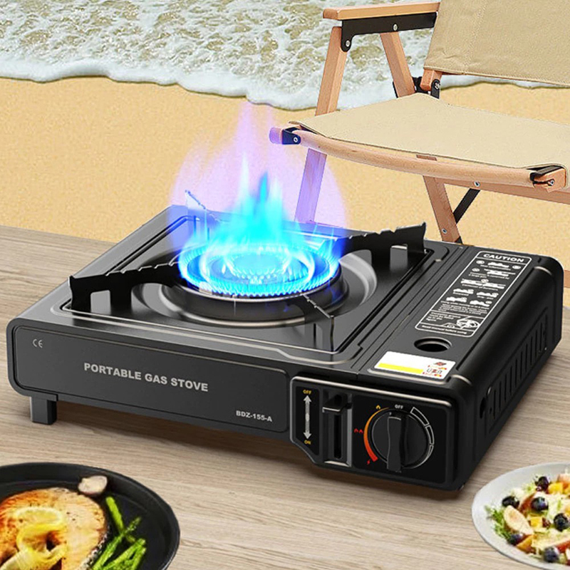 Bếp ga mini du lịch chống cháy nổ, chống gió chất liệu thép không gỉ