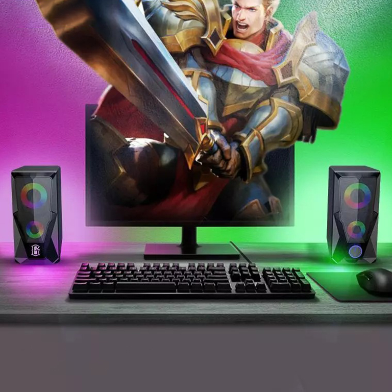  Loa máy tính ROBOT RS200 nhỏ gọn, có đèn led RGB đổi màu