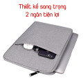 Túi chống sốc bảo vệ laptop có lót đệm chống va đập, chống trầy xước, Màu đen -  13inch - 13.3inch