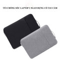 Túi chống sốc bảo vệ laptop có lót đệm chống va đập, chống trầy xước, Màu đen -  13inch - 13.3inch