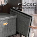 Hộp đựng đồ đa năng bằng vải bông cao cấp, có nắp đậy, Dung tích 40L (44*29*30cm)