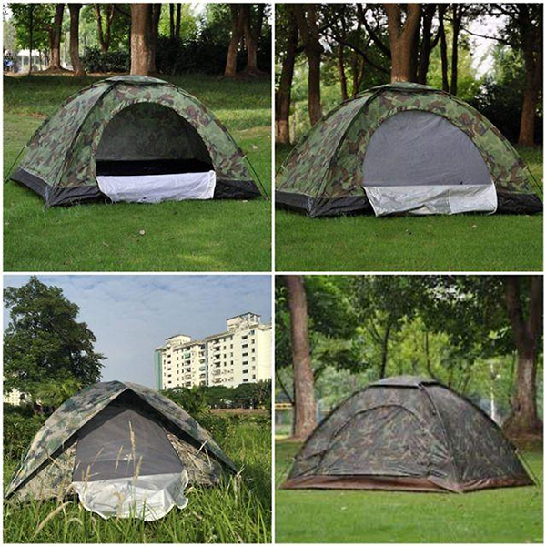 Lều cắm trại đi phượt 1 - 3 người vải dù rằn ri cao cấp