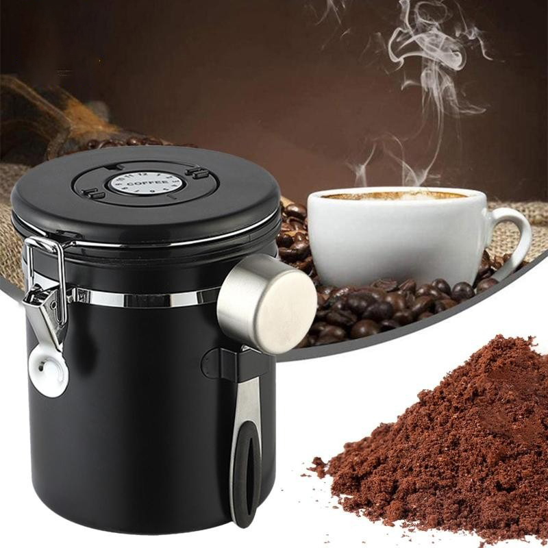 Hộp đựng cà phê chuyên dụng bằng thép không gỉ tặng kèm muỗng