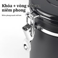 Hộp đựng cà phê chuyên dụng bằng thép không gỉ tặng kèm muỗng, 1500ml